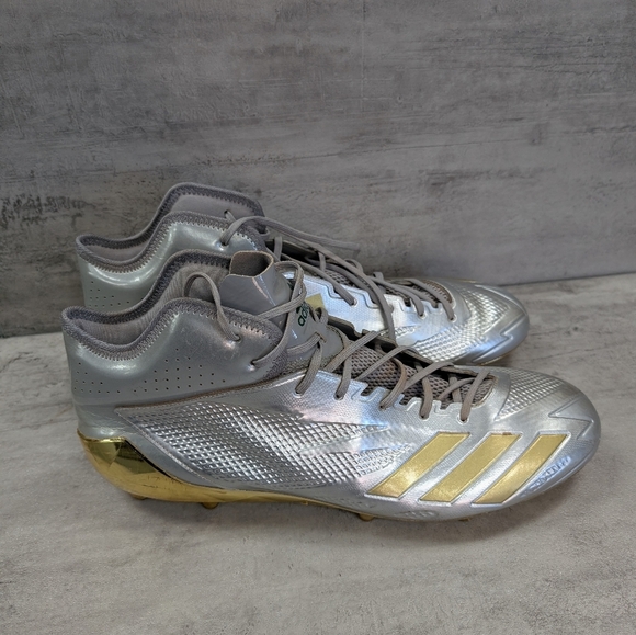 Adidas Adizero Impact American Football Cleats Silver Gold Men's Size 15 - Picture 1 of 9